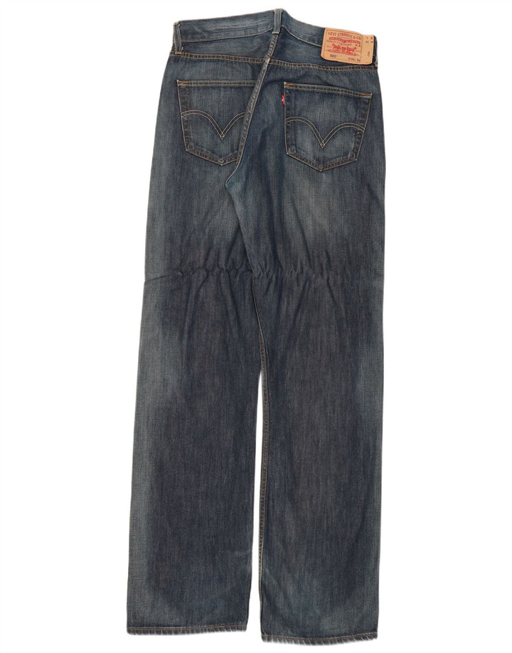 Calça jeans feminina Levi's 501 Straight W34 L36 azul algodão