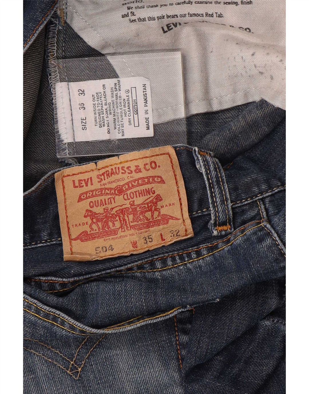 Levi's Masculino 504 Regular Straight Jeans W35 L32 Azul Algodão