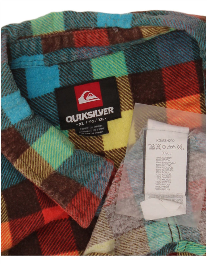 Camisa masculina de flanela Quiksilver XL algodão guingão multicolorido