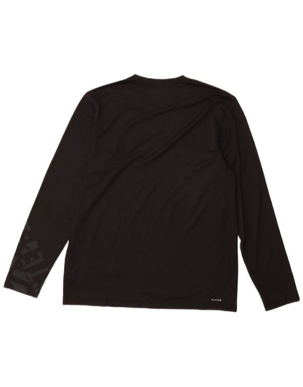 Reebok Mens Graphic Top Manga Longa Grande Poliéster Preto