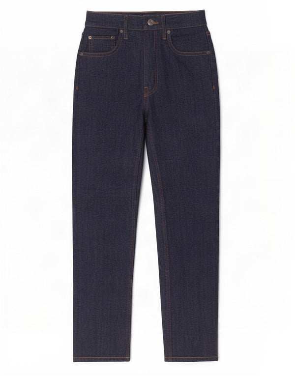 Calça jeans reta feminina Zara cintura alta EU 36 XS W26 L27 algodão azul marinho