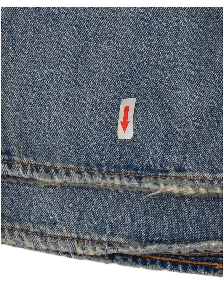 Levi's Masculino 501 Straight Jeans W36 L32 Azul Patchwork Algodão