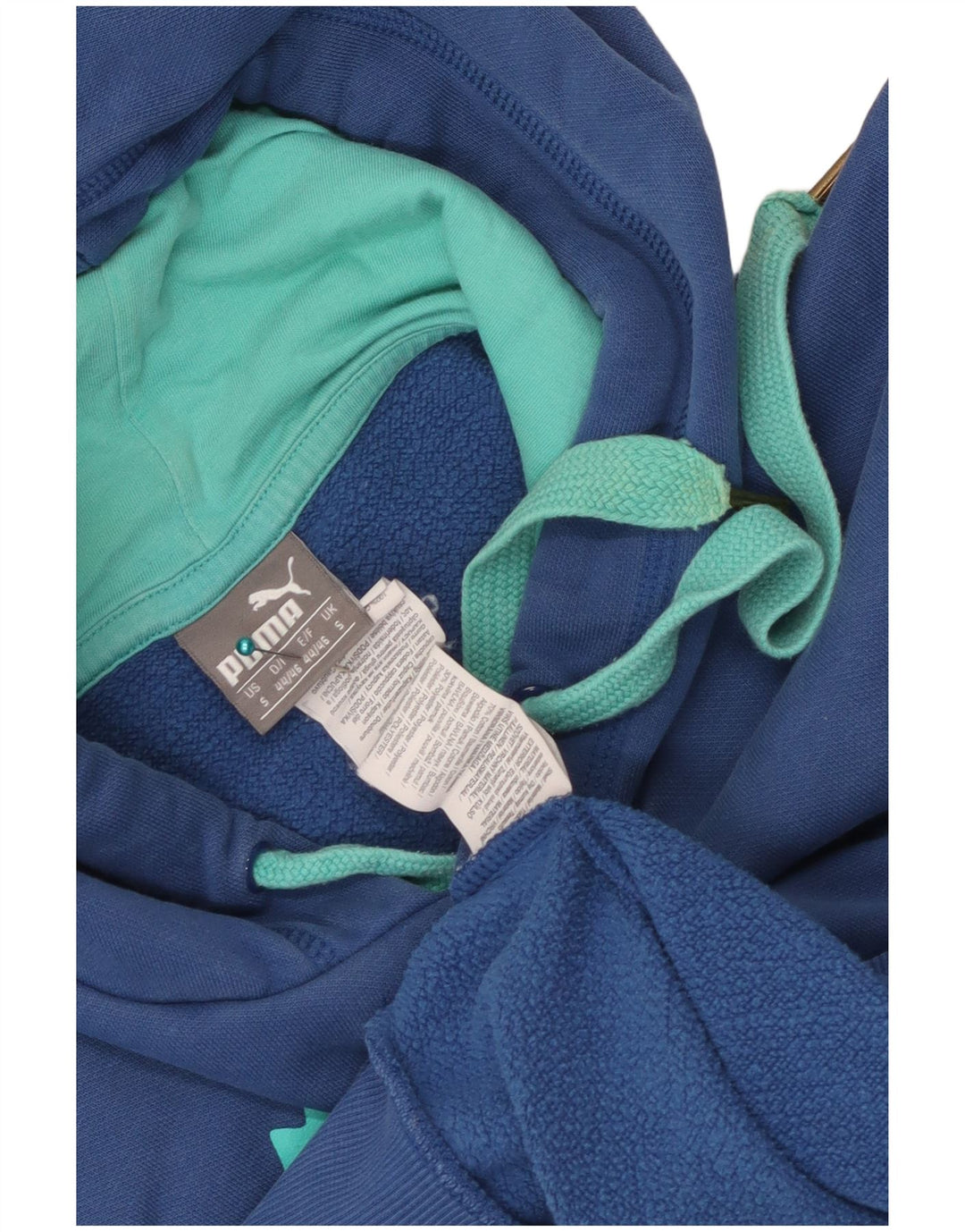 Puma masculino gráfico moletom com capuz pequeno algodão azul