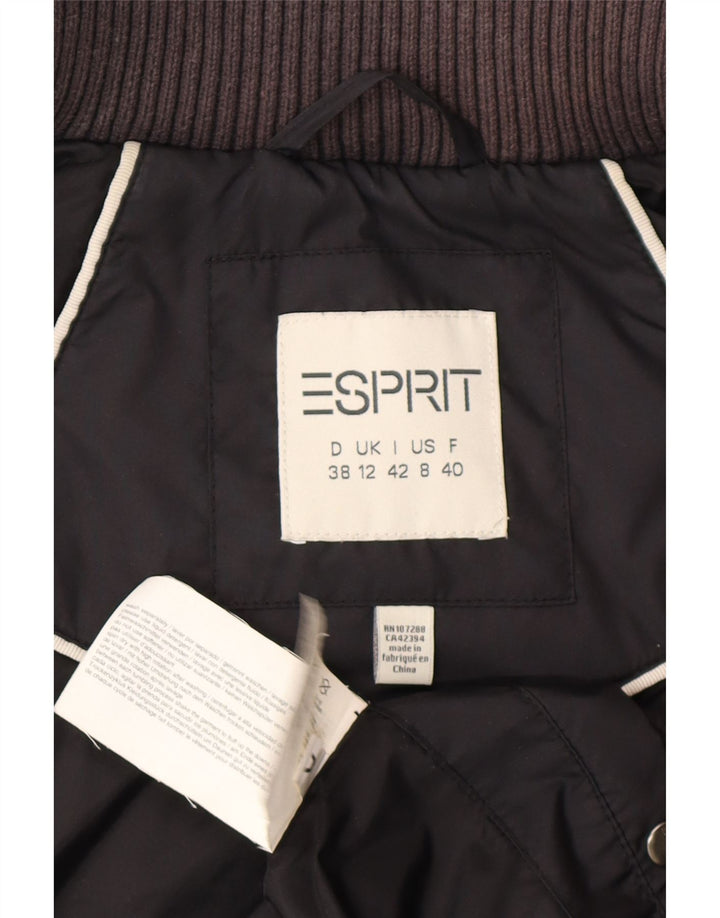 Colete acolchoado feminino Esprit UK 12 poliéster preto médio