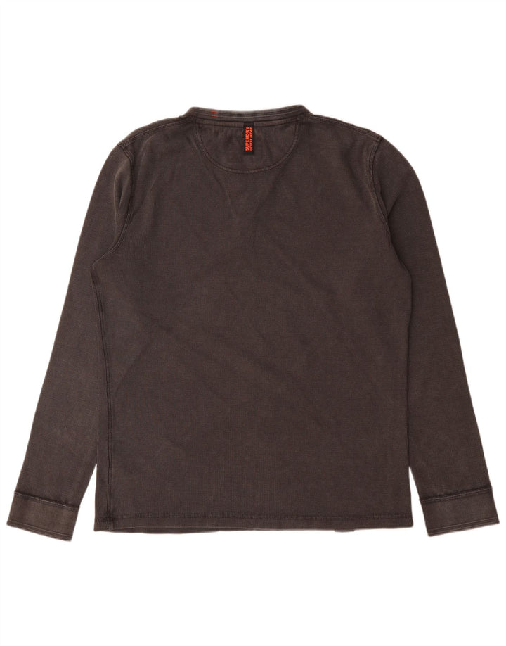 Top masculino Superdry manga comprida grande algodão cinza