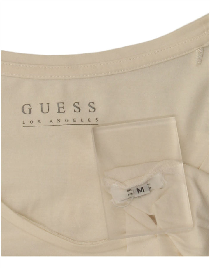 Top gráfico feminino Guess manga comprida UK 12 médio off white