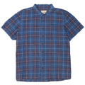Camisa masculina de manga curta Weird Fish 5XL algodão xadrez azul