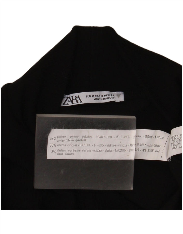 Body feminino de manga comprida ZARA UK 12 poliéster preto médio