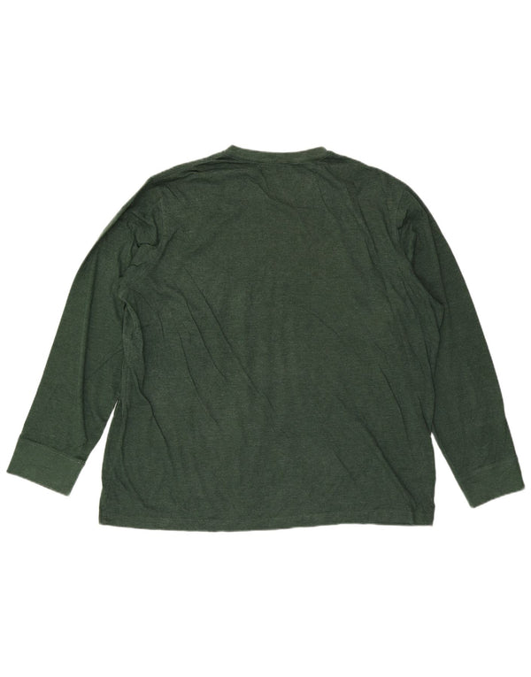 EDDIE BAUER Mens Legendwash Top Long Sleeve 2XL Green Cotton
