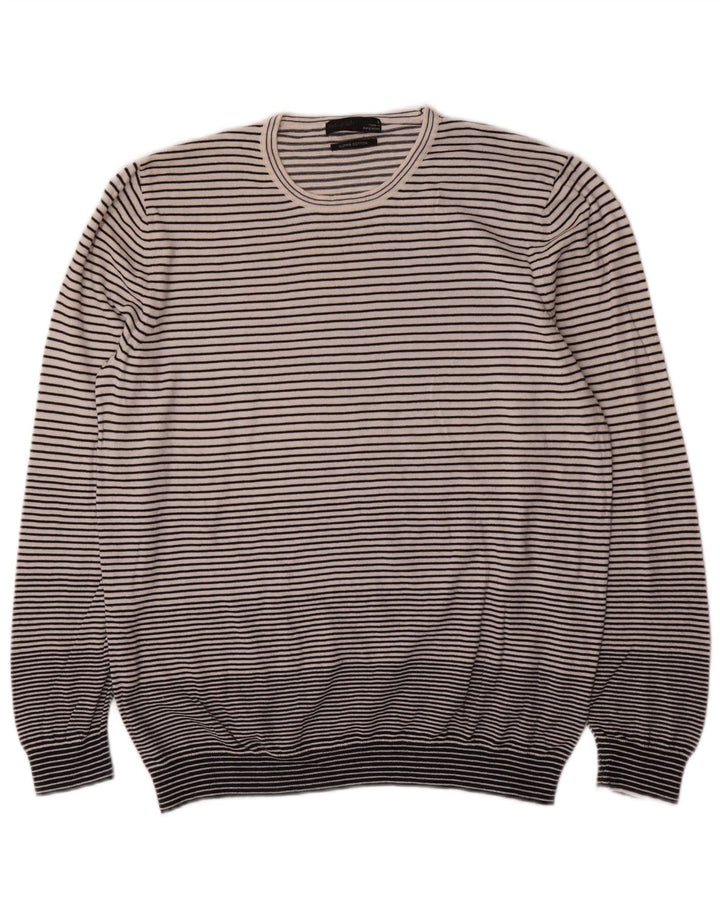 Suéter feminino Marks & Spencer Autograph com gola redonda Reino Unido 16 grande branco