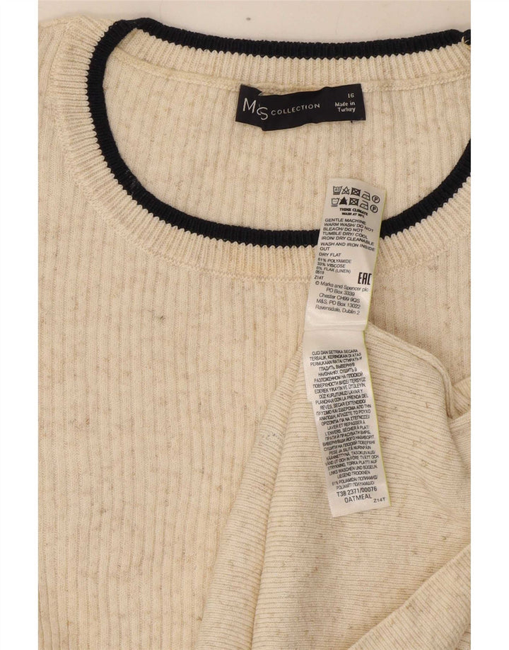 Blusa feminina Marks & Spencer UK 16 grande off white poliamida