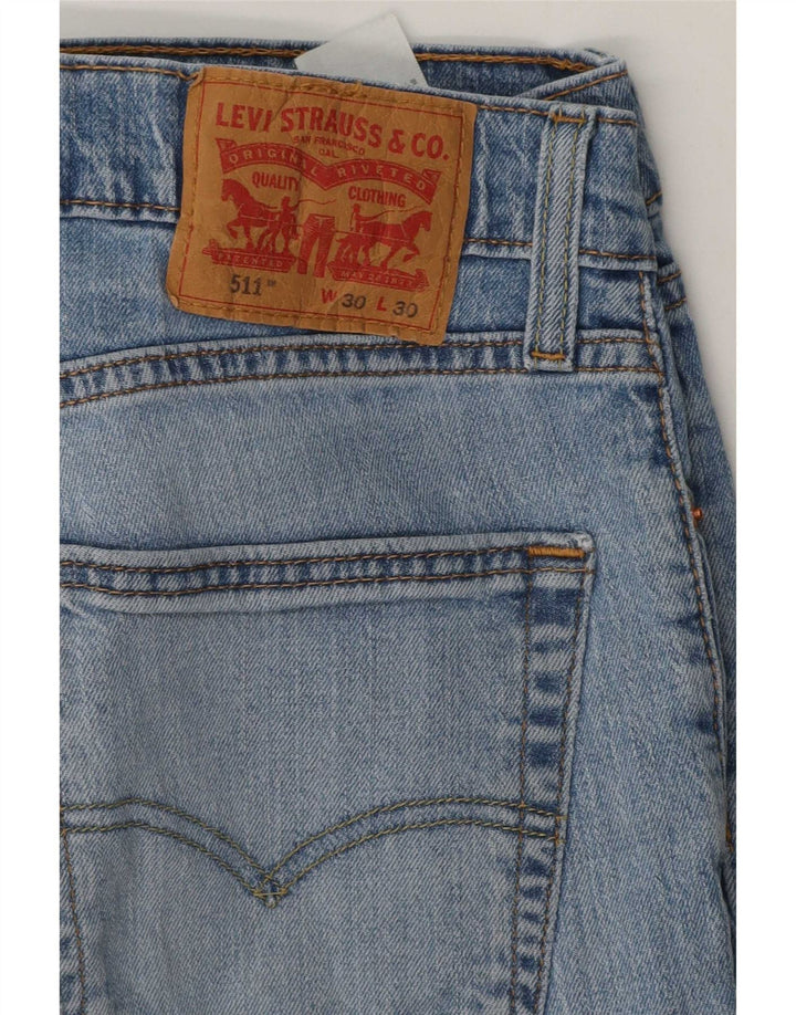 Levi's Masculino 511 Slim Jeans W30 L30 Azul Algodão