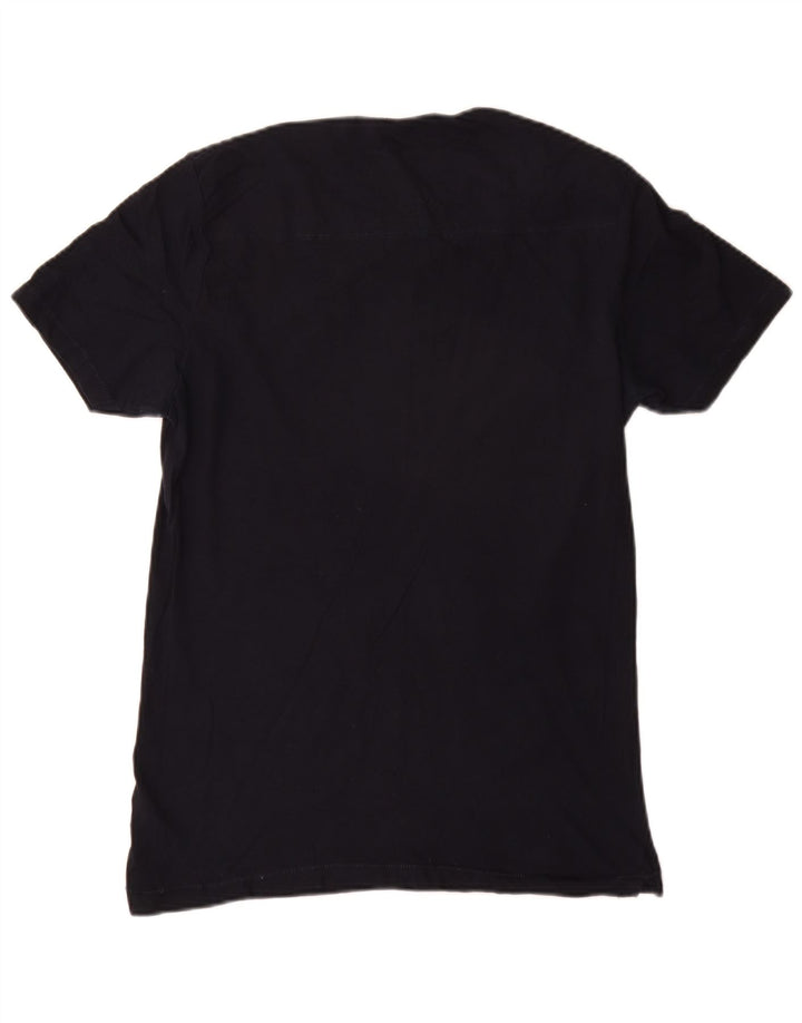 Camiseta masculina French Connection Top médio algodão azul marinho