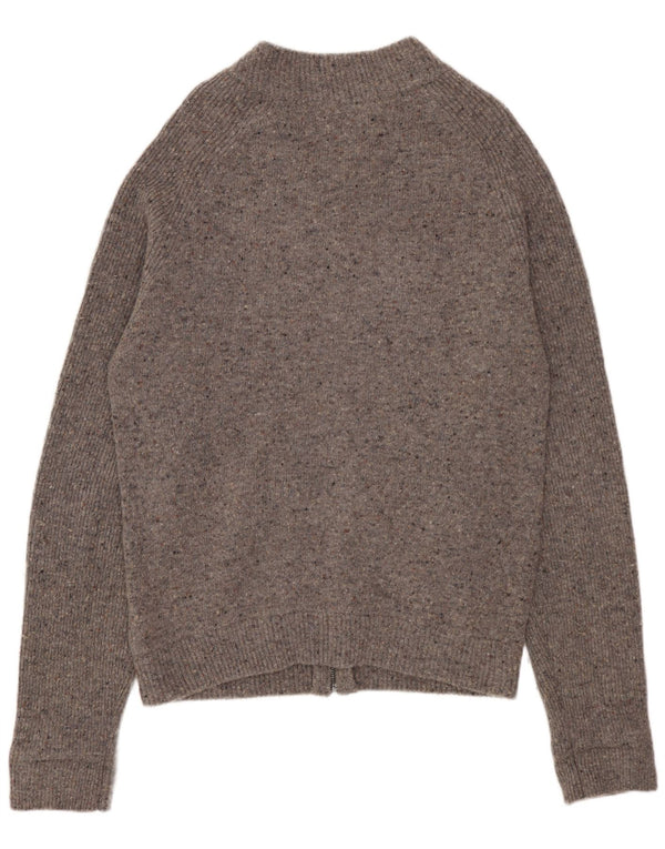 Suéter cardigã masculino MARKS & SPENCER lã manchada cinza pequena
