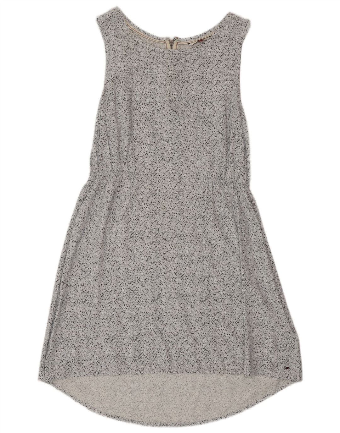 Vestido feminino TOMMY HILFIGER sem mangas evasê UK 6 XS branco manchado