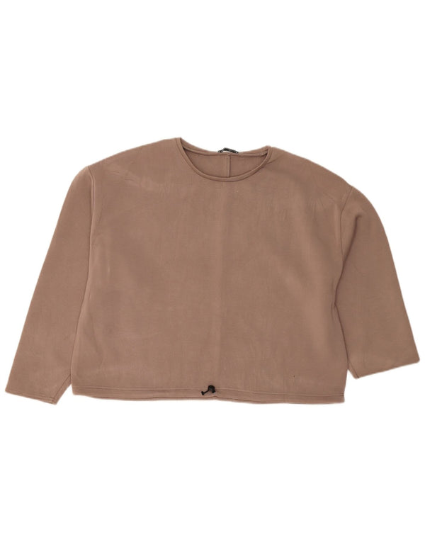 Zara Blusa Feminina Crop Oversized Top Reino Unido 18 XL Marrom