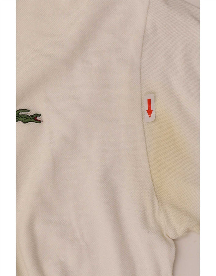 Camisa polo masculina Lacoste tamanho 5 grande algodão branco