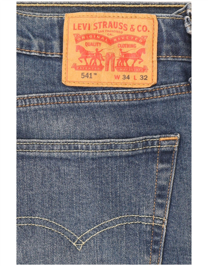 Levi's Masculino 541 Athletic Straight Jeans W34 L32 Azul Algodão