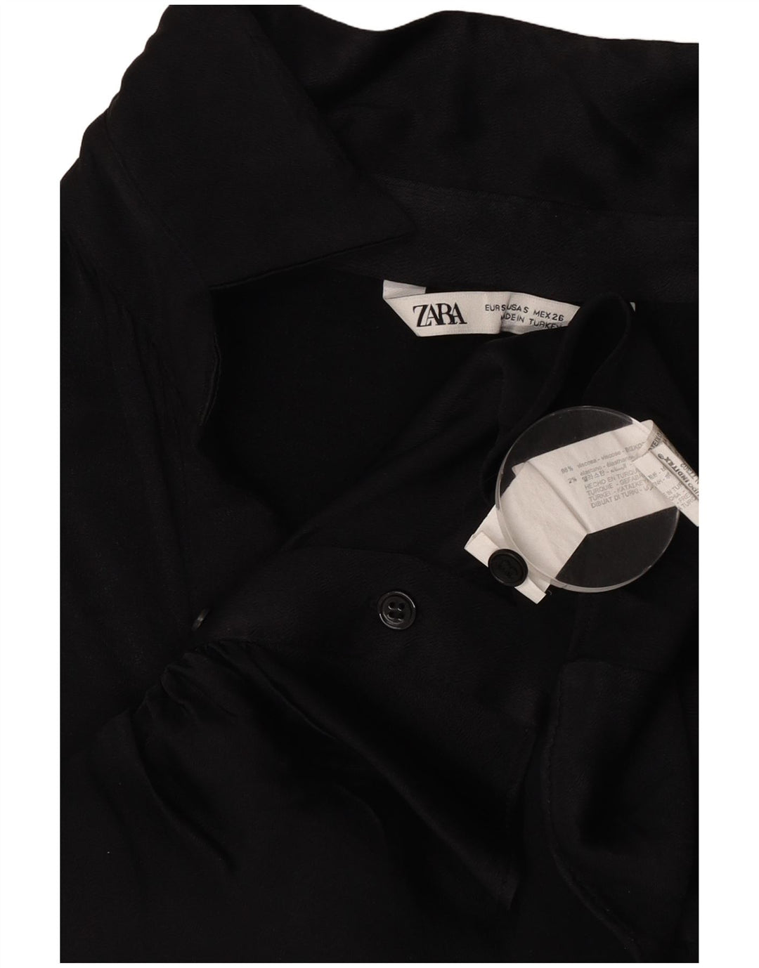 Zara blusa feminina cropped Reino Unido 10 pequena viscose preta