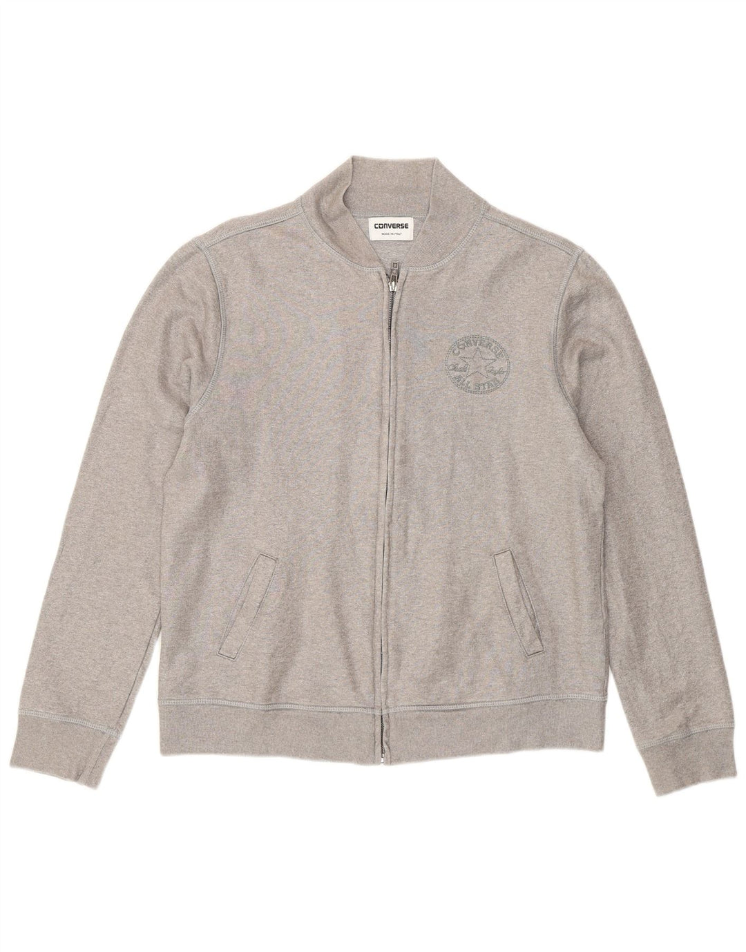 Jaqueta feminina CONVERSE com top de treino UK 14 grande algodão prateado