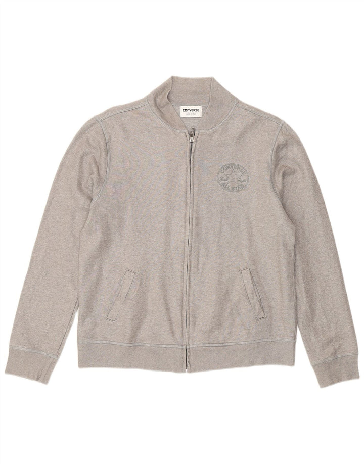 Jaqueta feminina CONVERSE com top de treino UK 14 grande algodão prateado
