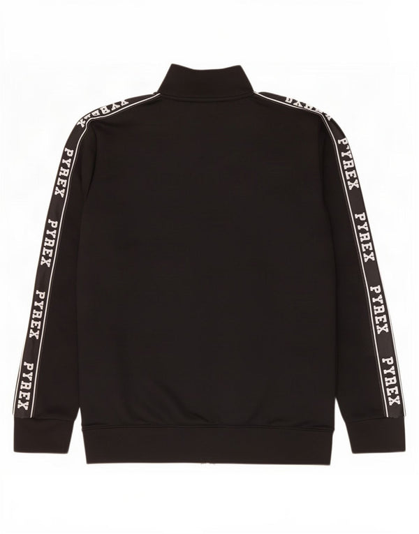 Pyrex Boys Graphic Tracksuit Top Jacket 13-14 Years 2XL Black Polyester