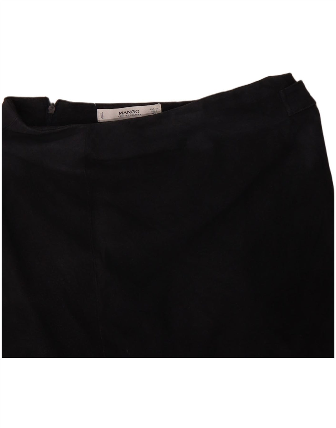 Mini saia feminina de camurça Mango EU 34 XS W28 couro azul marinho