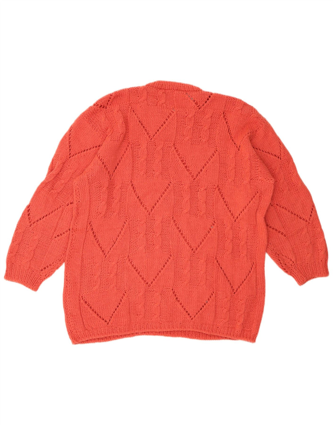 Suéter feminino VINTAGE com gola redonda UK 18 XL vermelho