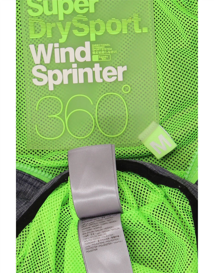 Jaqueta corta-vento feminina Superdry com capuz Reino Unido 14 médio azul marinho nylon