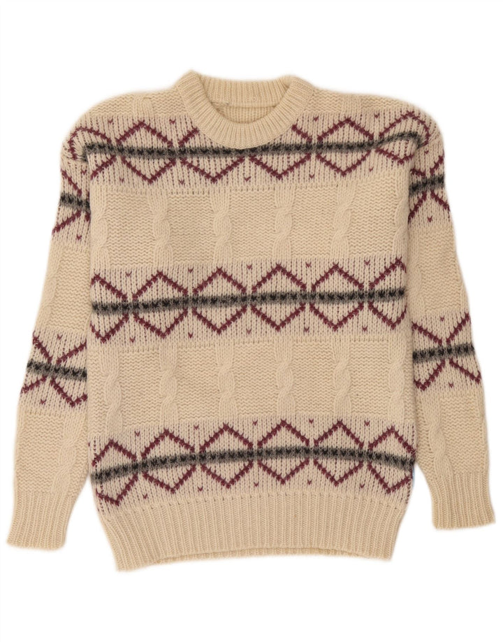 Suéter masculino Carrera com gola redonda, pequeno off white Argyle/Diamante