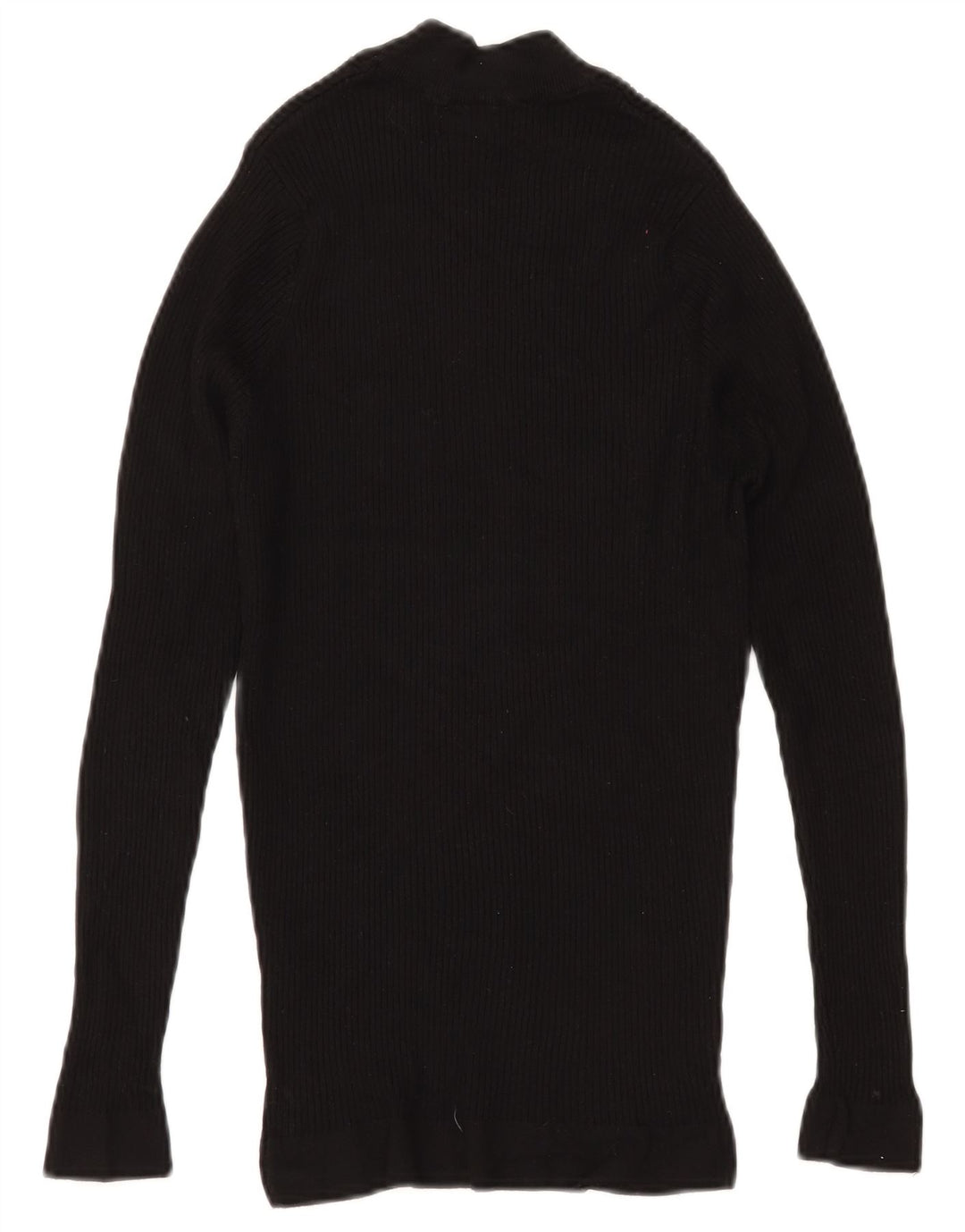 Suéter feminino ZARA com gola tartaruga Reino Unido 8 pequeno preto viscose