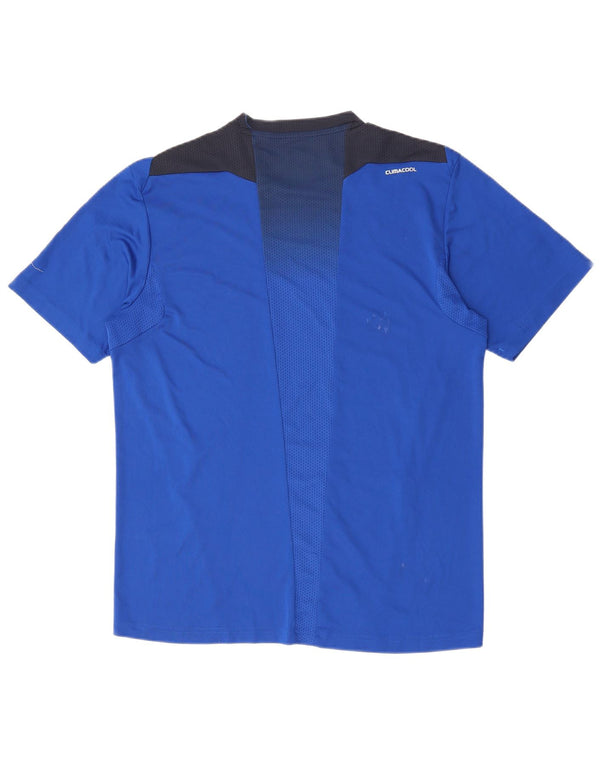 ADIDAS Mens Climacool T-Shirt Top Grande Azul Colorblock Poliéster