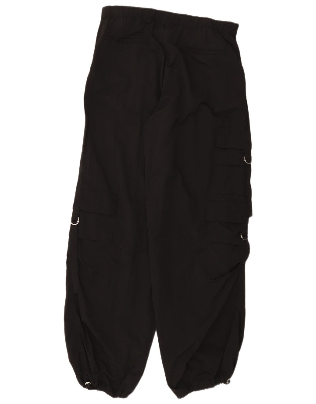 Calça cargo feminina Zara Loose Fit médio W30 L31 preta poliamida