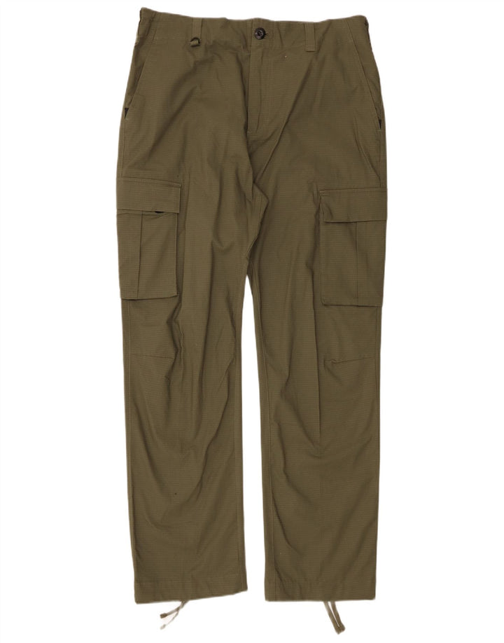 Calça cargo masculina Nike Straight W32 L30 cáqui xadrez algodão