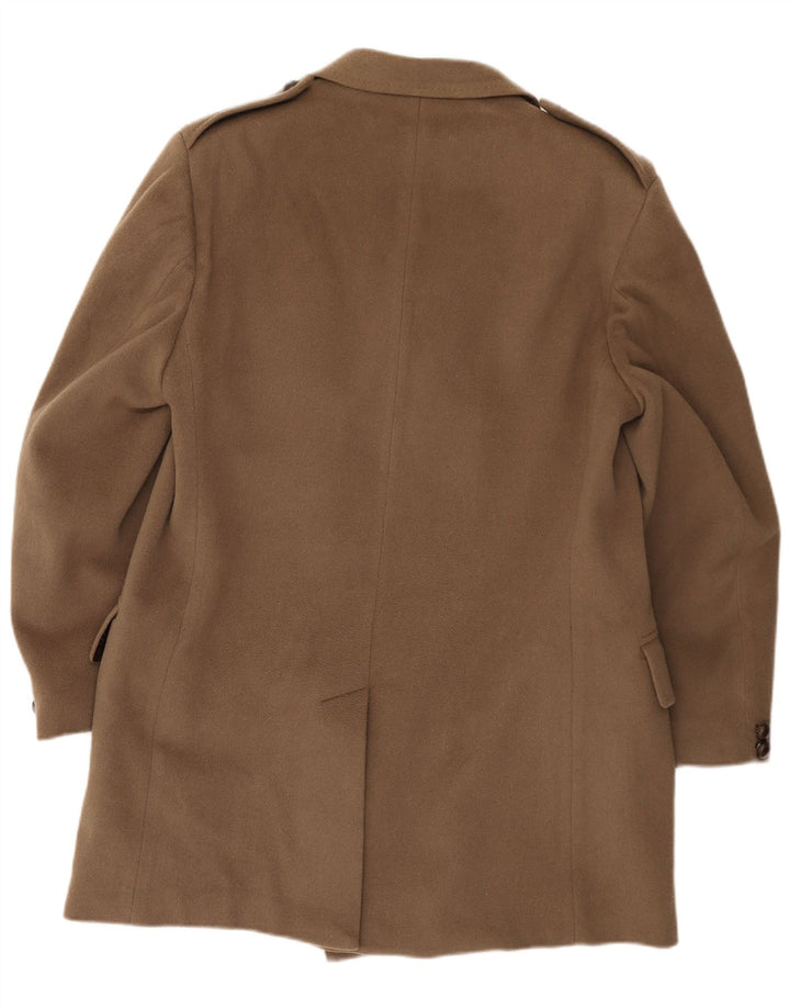 Casaco masculino militar com peito duplo Dack's Reino Unido 42 XL lã virgem marrom