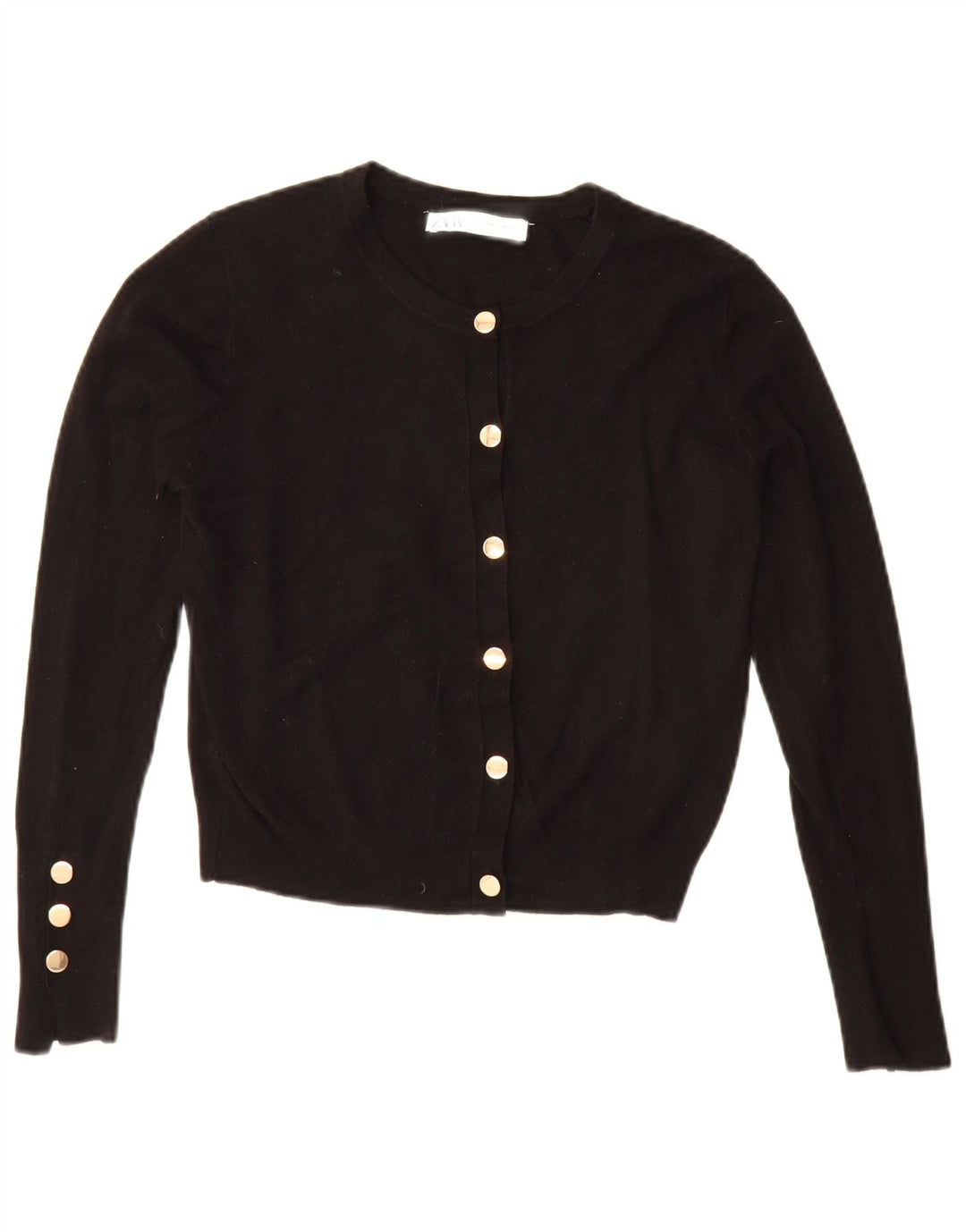 Suéter cardigã feminino Zara Reino Unido 14 viscose preta média