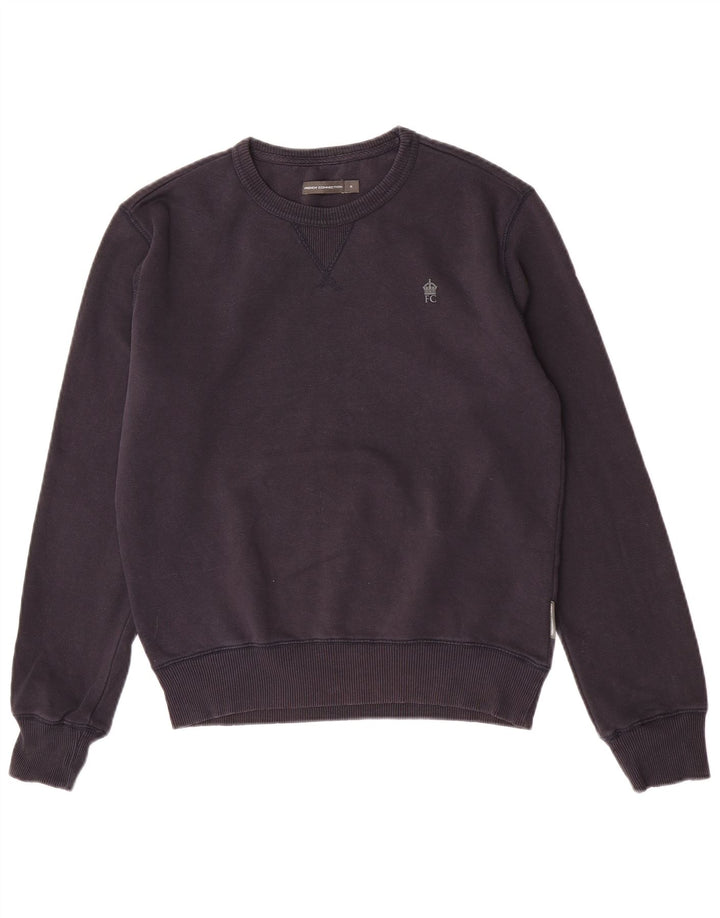 Moletom masculino French Connection Jumper pequeno algodão azul marinho