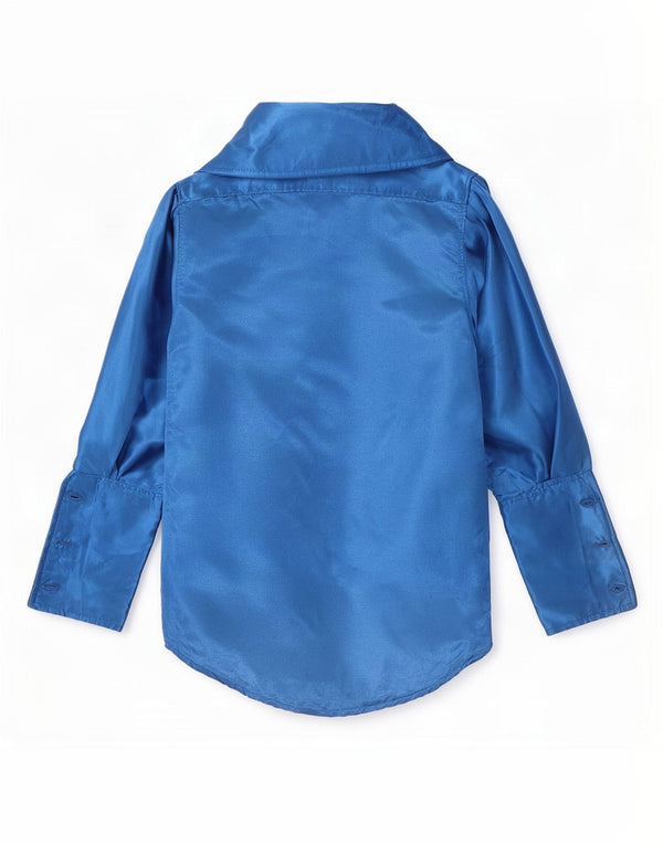 Camisa formal masculina vintage pequena azul