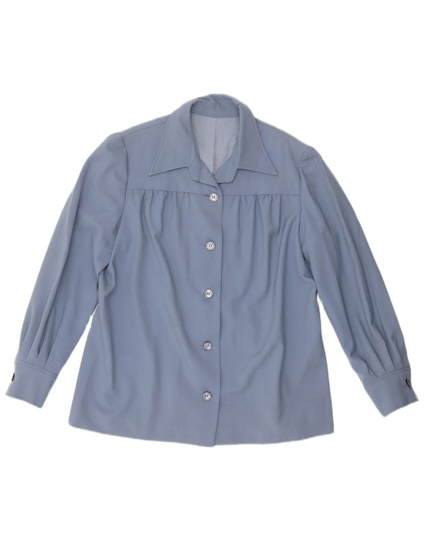 Camisa feminina VINTAGE UK 18 XL azul