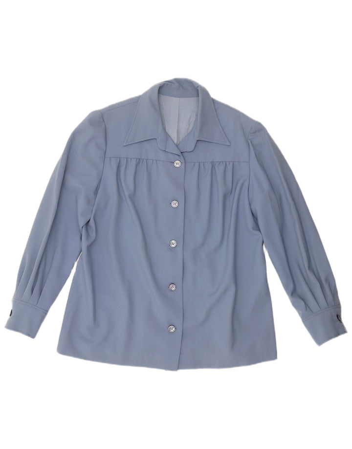 Camisa feminina VINTAGE UK 18 XL azul