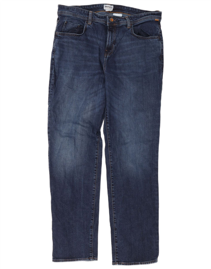 Calça jeans reta masculina Timberland W36 L34 algodão azul marinho