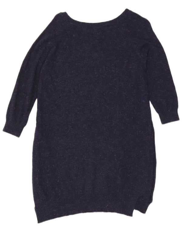 Vestido feminino de manga 3/4 Fat Face Reino Unido 10 pequeno azul marinho salpicado