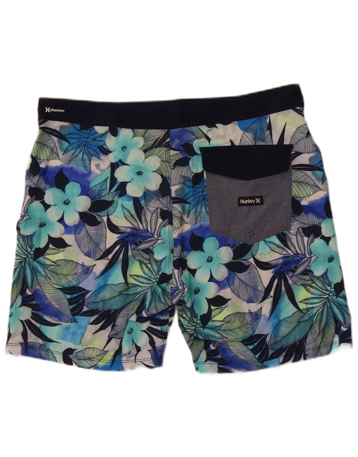 Shorts de natação Hurley masculino Phantom grande azul floral