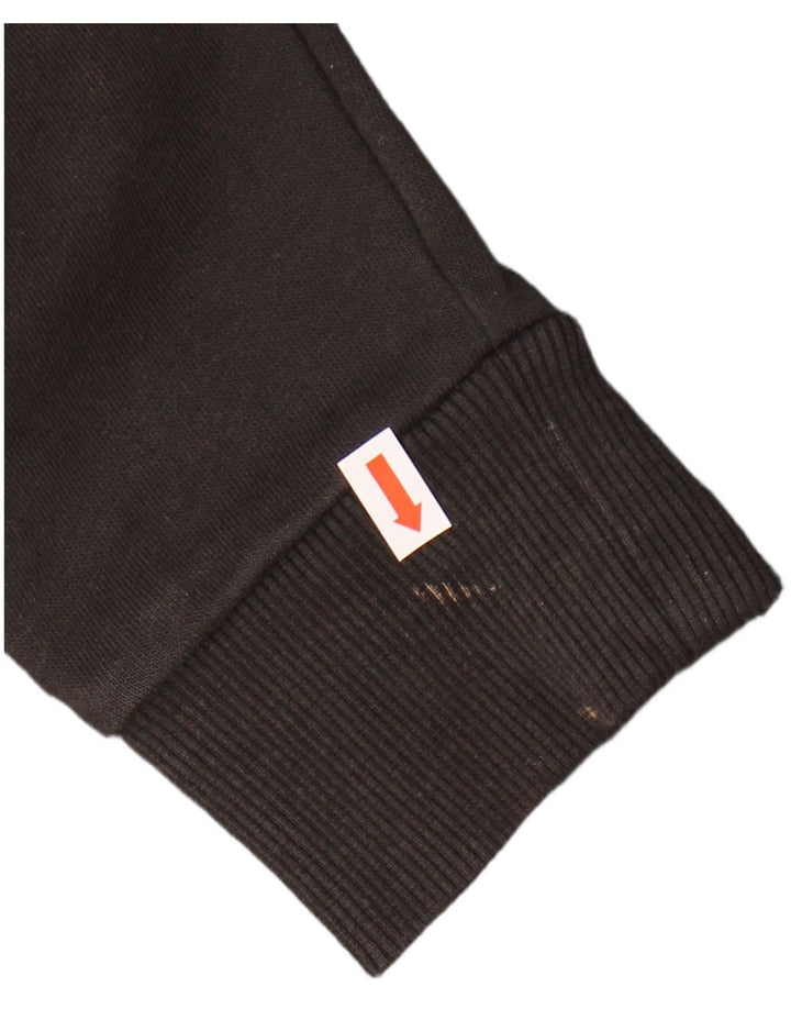 Suéter PUMA feminino com capuz e zíper gráfico UK 12 médio preto
