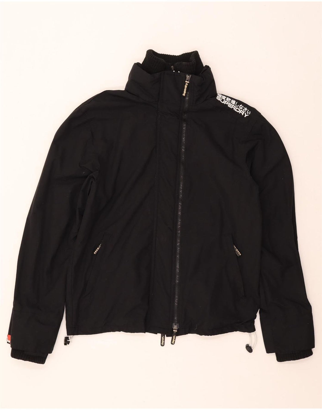 Jaqueta corta-vento feminina Superdry The Windcheater UK 18 XL preto nylon