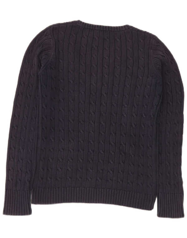 Crew Clothing Womens V-Neck Jumper Sweater UK 12 Medium  Navy Blue Cotton