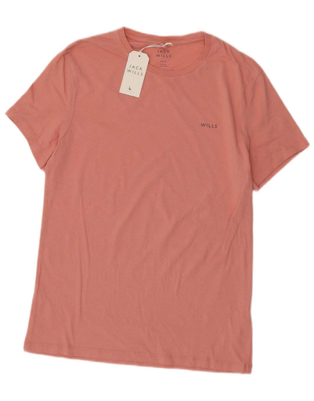 Camiseta masculina Jack Wills top pequeno algodão rosa