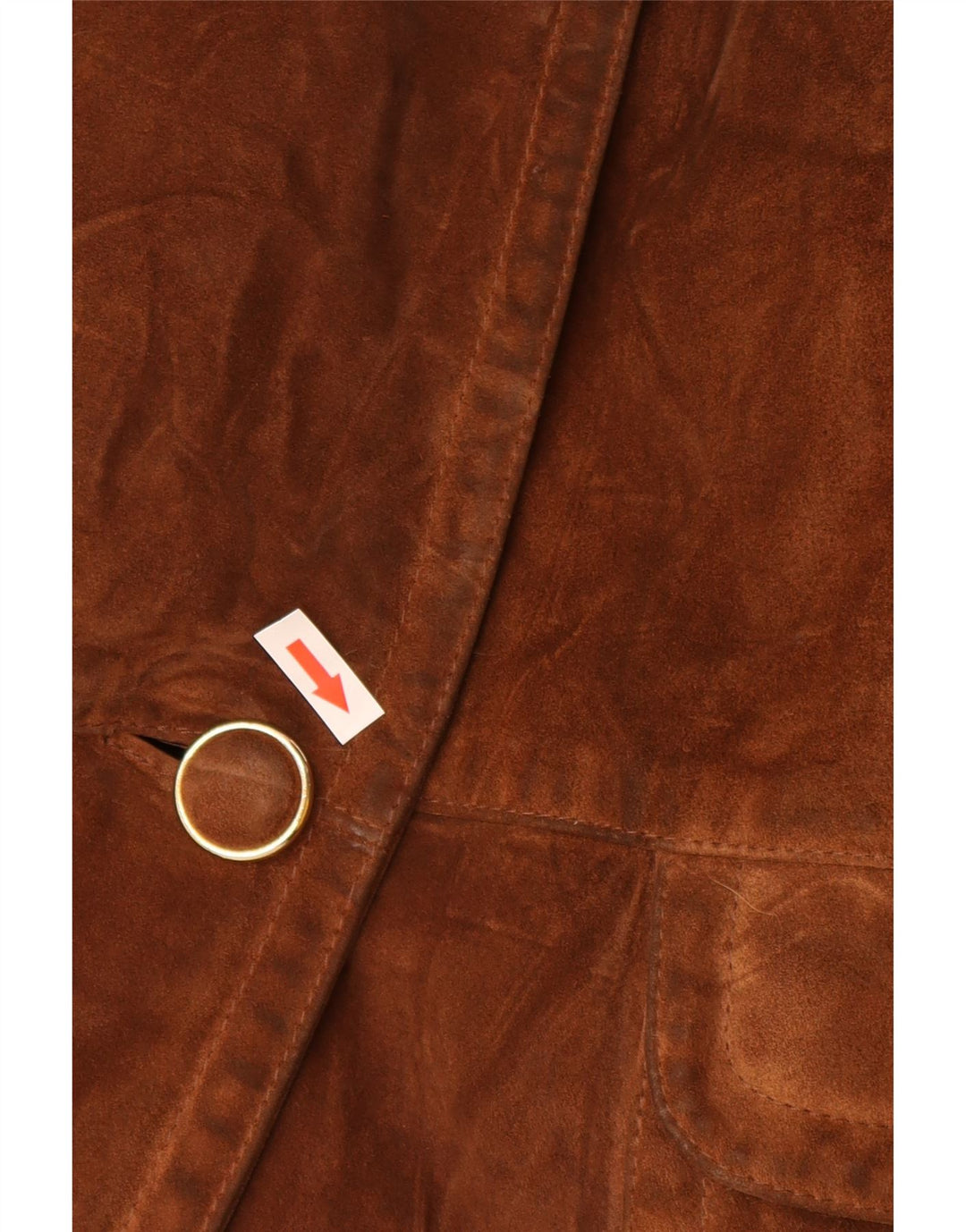 Casaco feminino vintage de camurça oversized com peito duplo IT 42 marrom médio