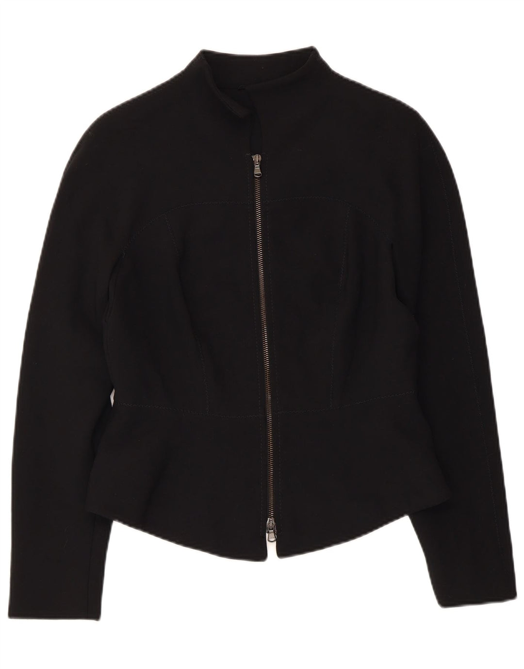 Jaqueta blazer feminina VINTAGE UK 10 poliéster preto pequeno