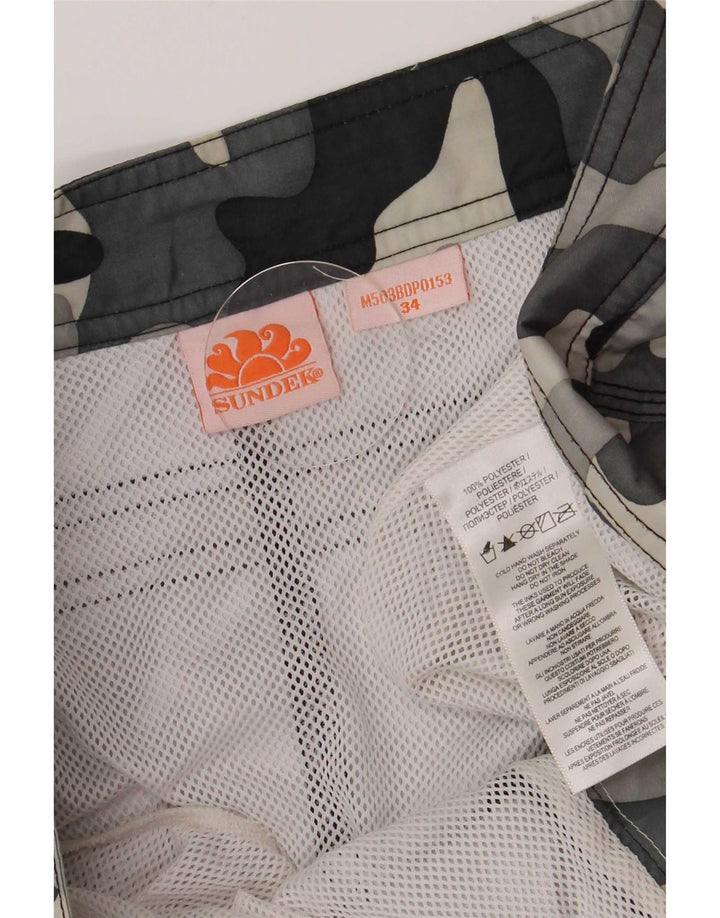 Shorts de natação masculino Sundek regular grande poliéster camuflado cinza